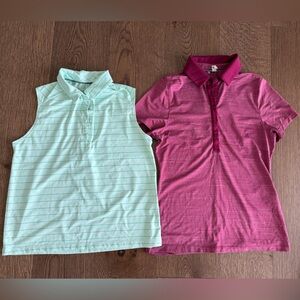 2 Under Armour Women’s Tennis/Golf Shirts - Light Green and Magenta